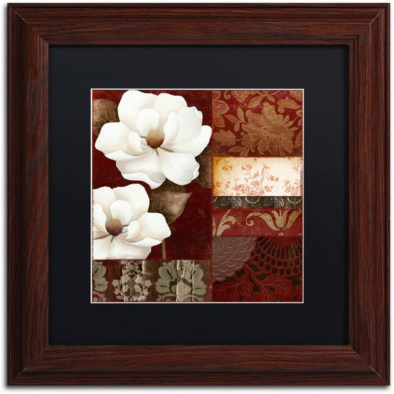 Trademark Fine Art "Flores Blancas III" Canvas Art by Color Bakery Black Matte, Wood Frame