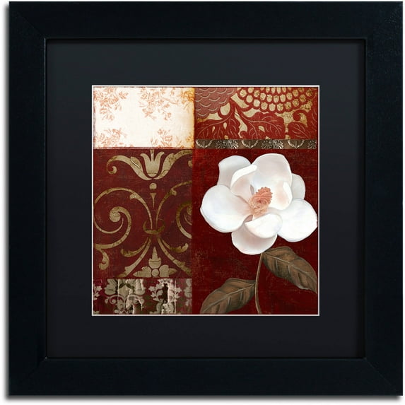 Trademark Fine Art "Flores Blancas IV" Canvas Art by Color Bakery Black Matte, Black Frame