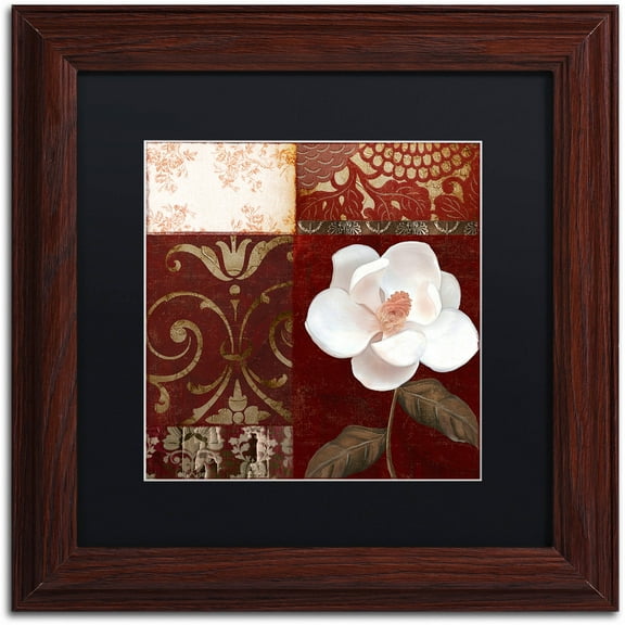 Trademark Fine Art "Flores Blancas IV" Canvas Art by Color Bakery Black Matte, Wood Frame
