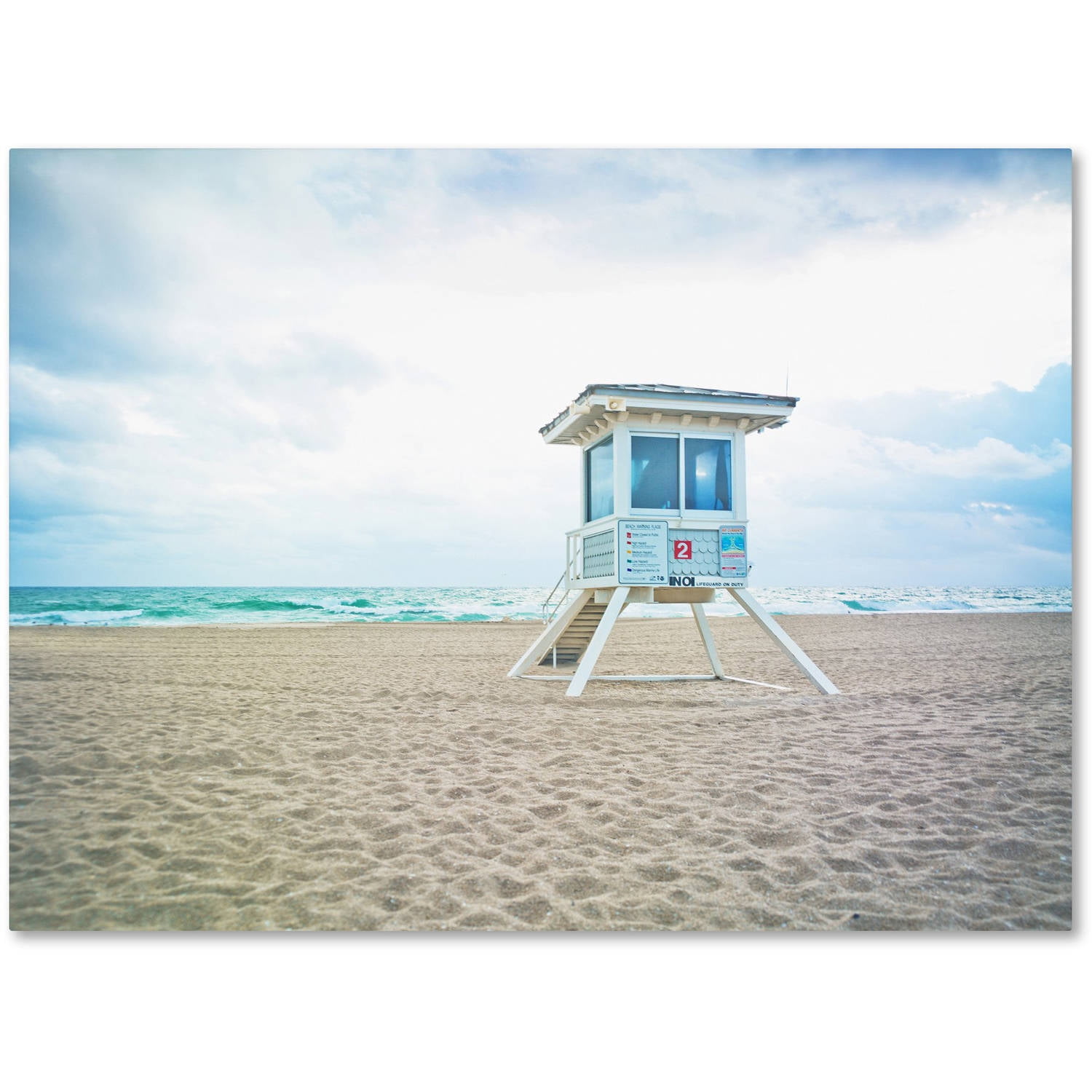 Florida Beach Lifeguard Station Canvas Print, 14 x 19