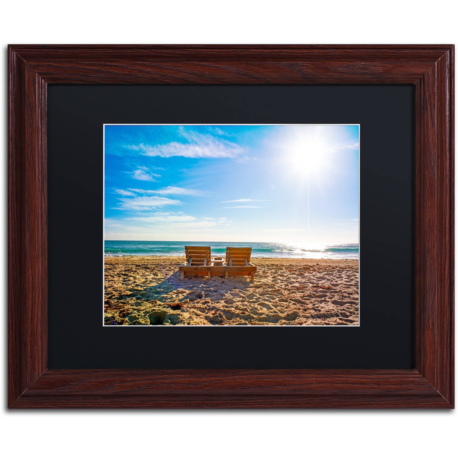 Framed 11" x 14" Traditional Beach Chair Canvas Print