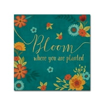 Trademark Fine Art 'Flourish I Teal' Canvas Art by Veronique Charron