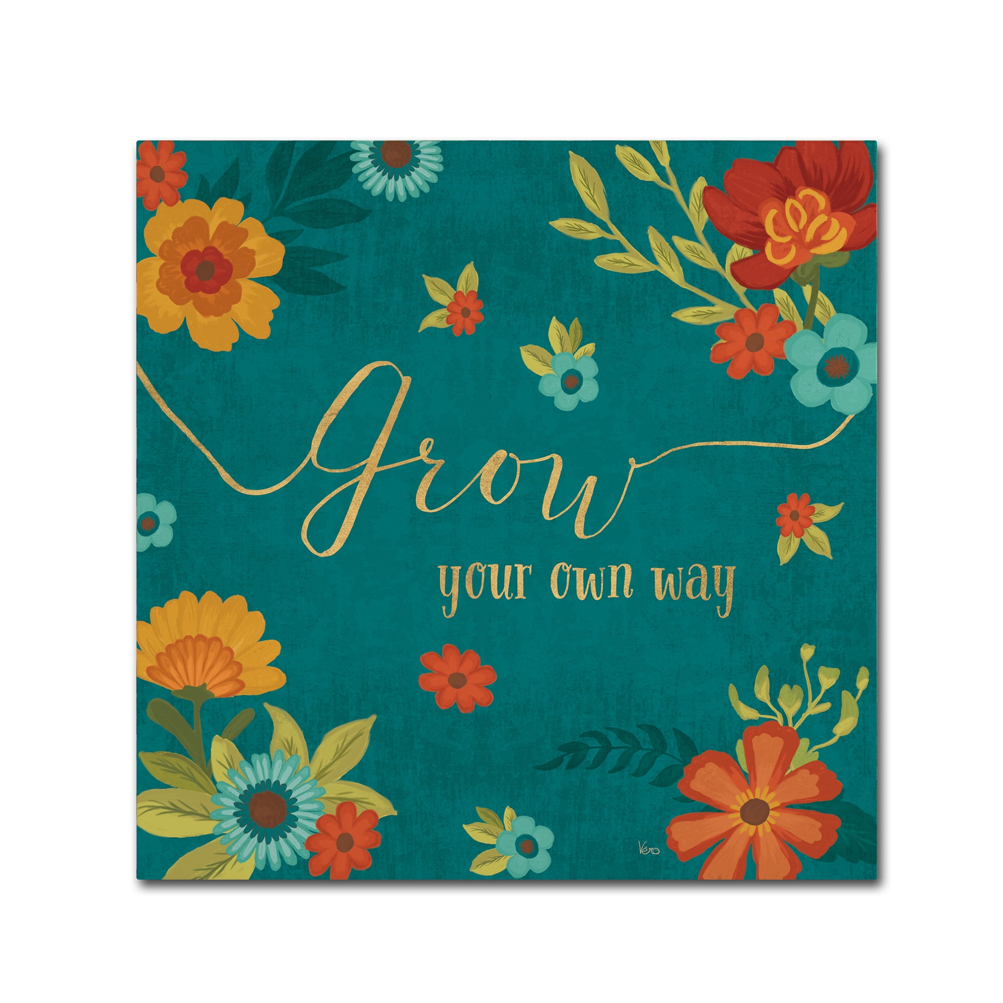 Trademark Fine Art 'Flourish II Teal' Canvas Art by Veronique Charron