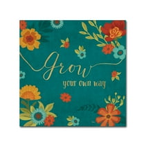 Trademark Fine Art 'Flourish II Teal' Canvas Art by Veronique Charron