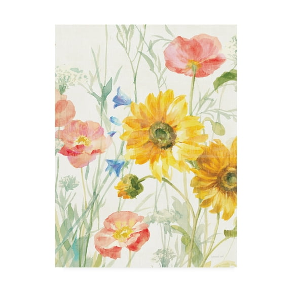 Trademark Fine Art 'Floursack Florals I No Words Crop' Canvas Art by Danhui Nai