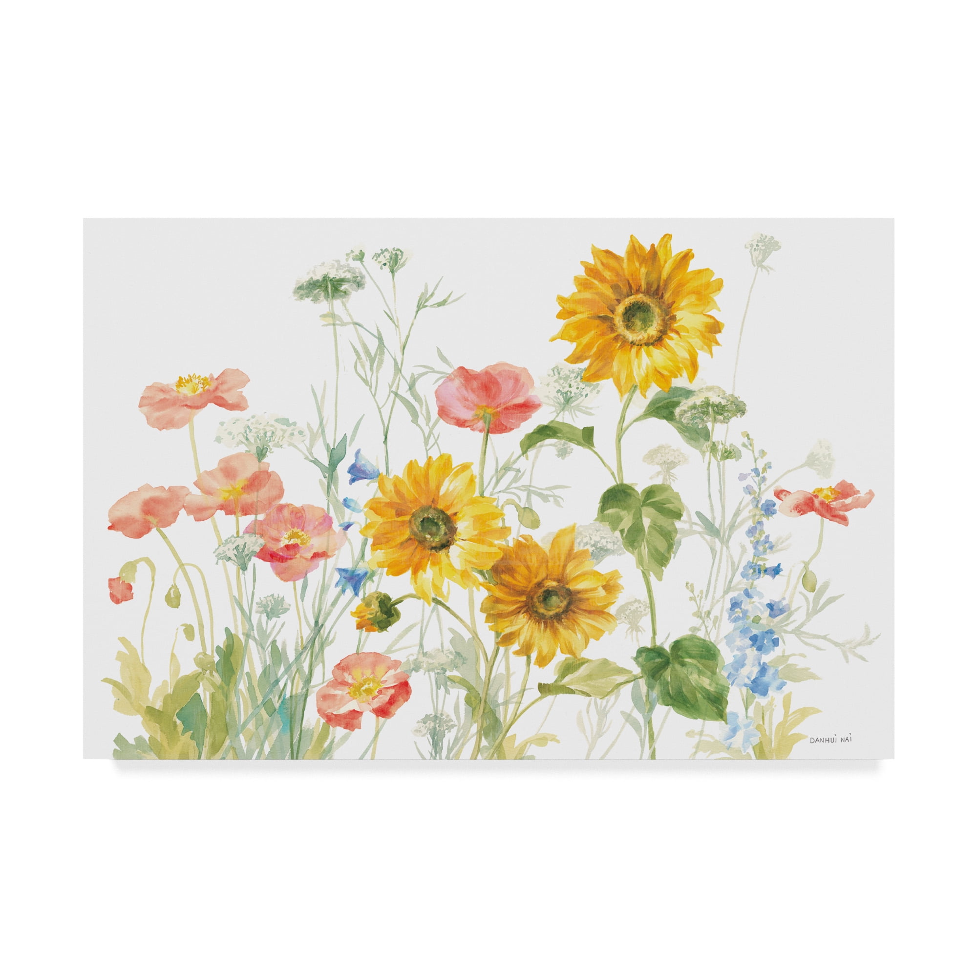Trademark Fine Art 'Floursack Florals on White I' Canvas Art by Danhui Nai