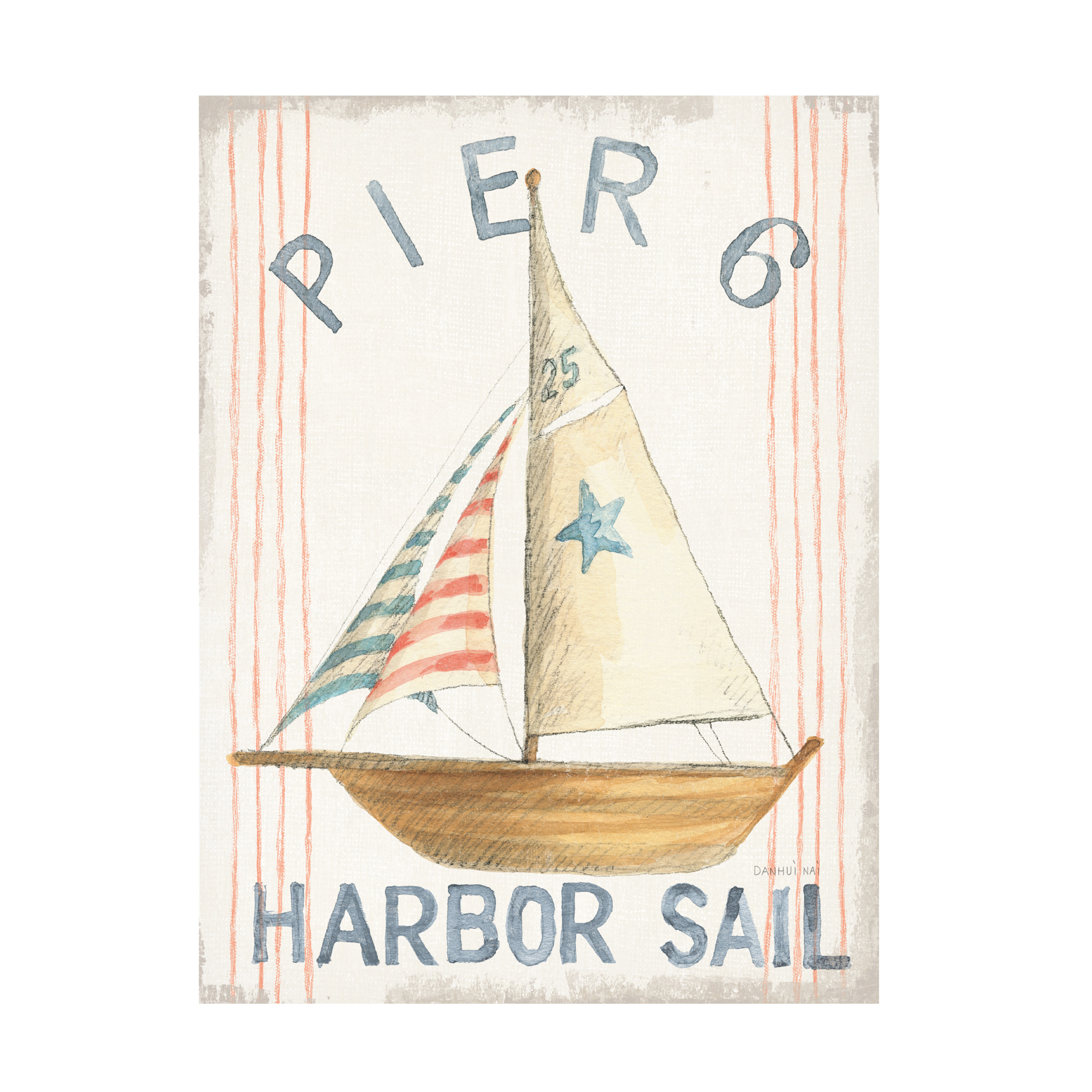 Trademark Fine Art 'Floursack Nautical VII' Canvas Art by Danhui Nai