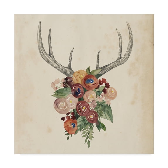 Trademark Fine Art 'Flower Antlers I' Canvas Art by Grace Popp