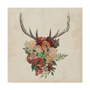 Trademark Fine Art 'Flower Antlers II' Canvas Art by Grace Popp