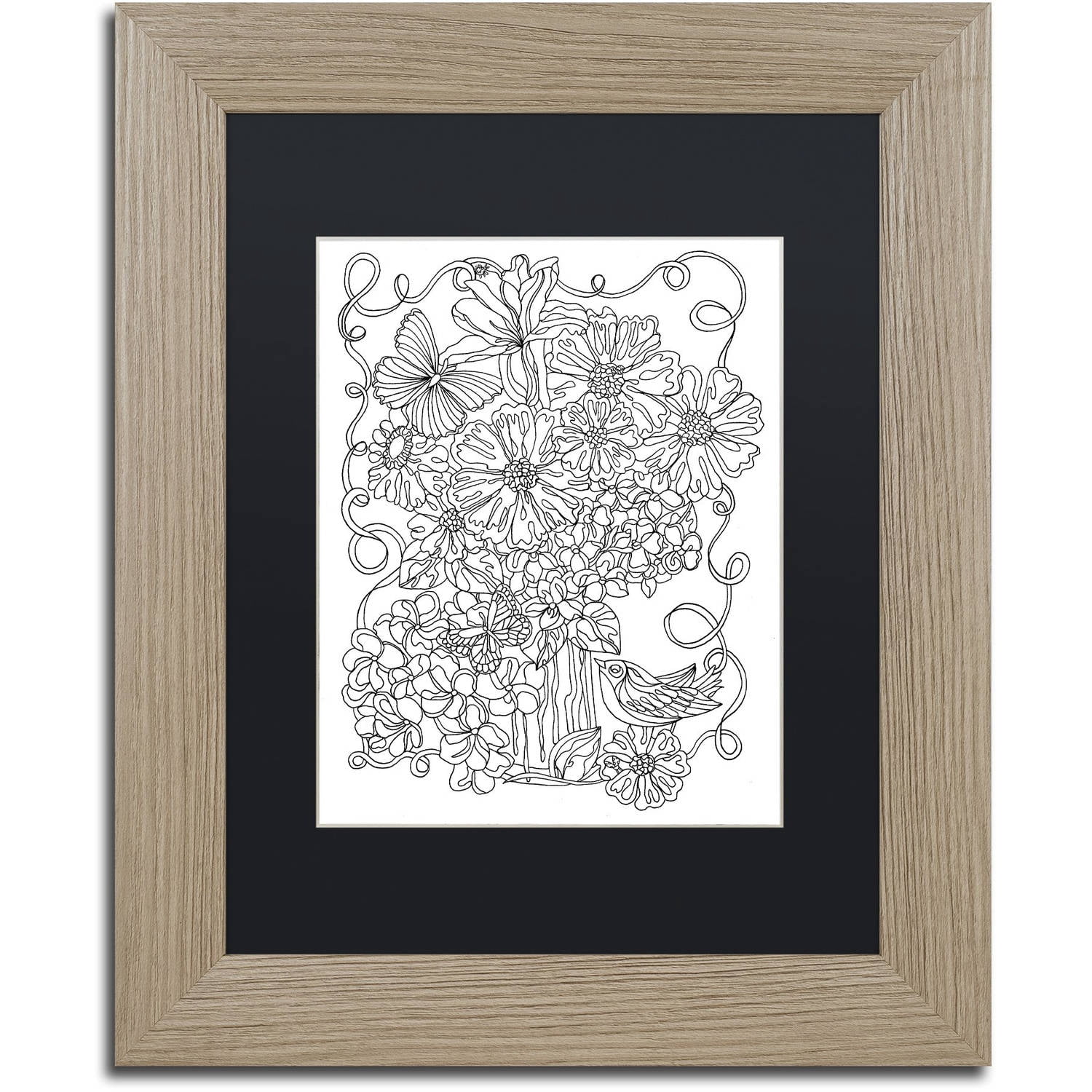 Trademark Fine Art "Flower Arrangement" Canvas Art by Kathy G. Ahrens, Black Matte, Birch Frame
