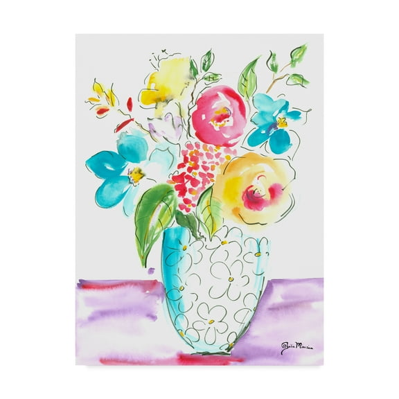 Trademark Fine Art 'Flower Burst Vase I' Canvas Art by Julia Minasian