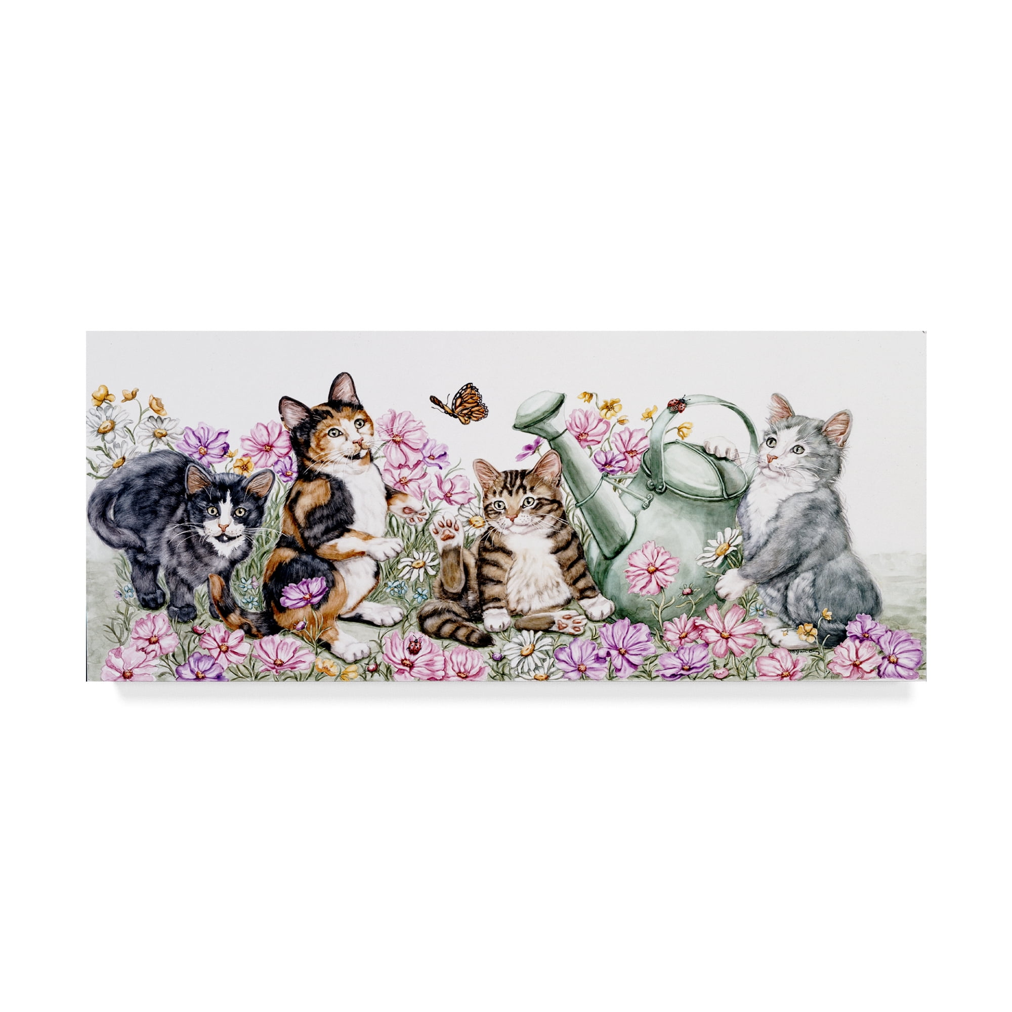 Trademark Fine Art 'Flower Cats' Canvas Art by Jan Benz
