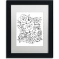 thumbnail image 1 of Trademark Fine Art "Flower Design 2" Canvas Art by KCDoodleArt White Matte, Black Frame, 1 of 4