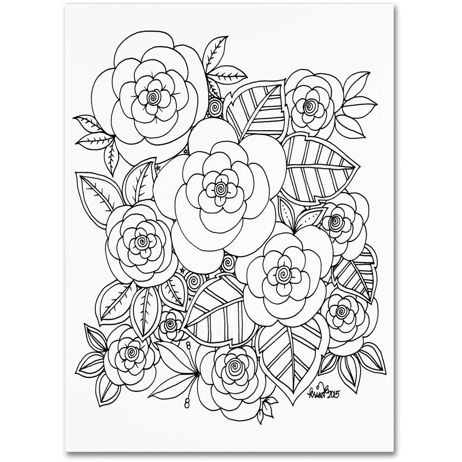 Trademark Fine Art "Flower Design 2" Canvas Art by KCDoodleArt