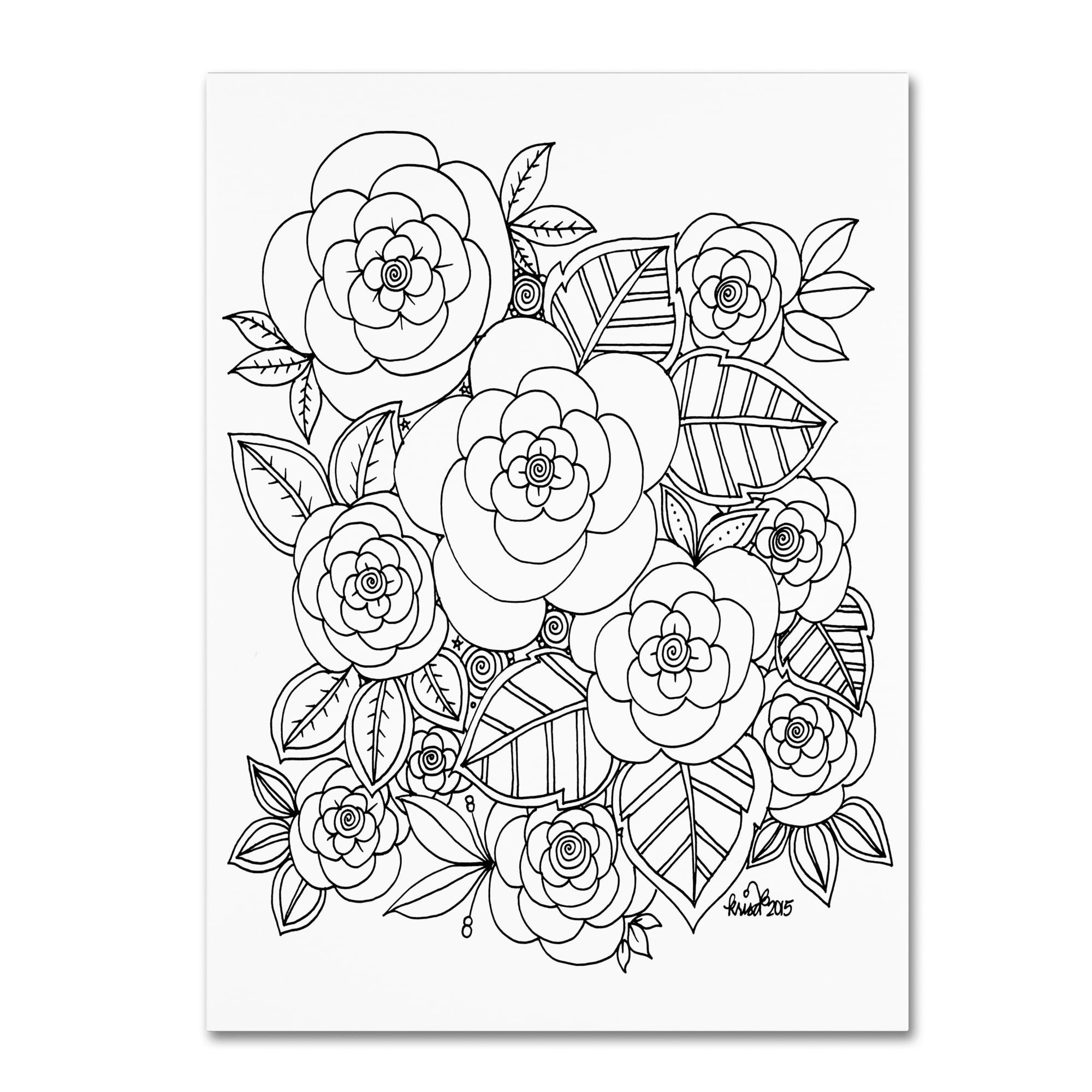 Trademark Fine Art "Flower Design 2" Canvas Art by KCDoodleArt