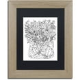 thumbnail image 1 of Trademark Fine Art "Flower Design 6" Canvas Art by KCDoodleArt Black Matte, Birch Frame, 1 of 4