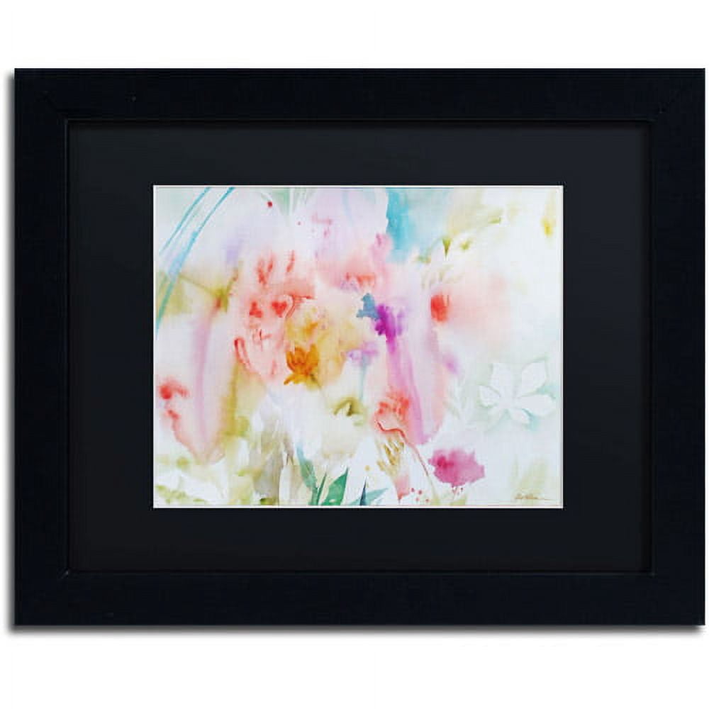 Trademark Fine Art "Flower Dreams" Canvas Art by Sheila Golden, Black Mat, Black Frame