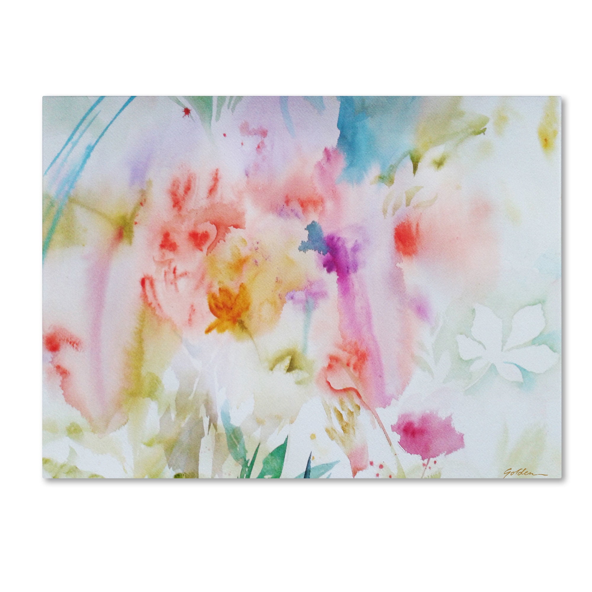 Sheila Golden 'Flower Dreams' Canvas Wall Art 35 x 47 Inches