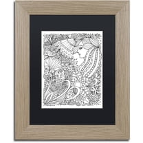 Trademark Fine Art "Flower Girls 1" Canvas Art by KCDoodleArt Black Matte, Birch Frame