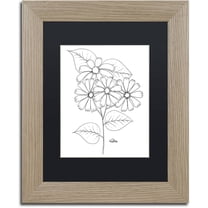 Trademark Fine Art "Flower Girls 13" Canvas Art by KCDoodleArt Black Matte, Birch Frame