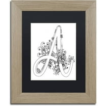 Trademark Fine Art "Flower Girls 17" Canvas Art by KCDoodleArt Black Matte, Birch Frame