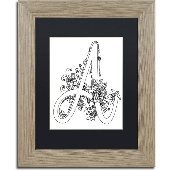 Trademark Fine Art "Flower Girls 17" Canvas Art by KCDoodleArt Black Matte, Birch Frame