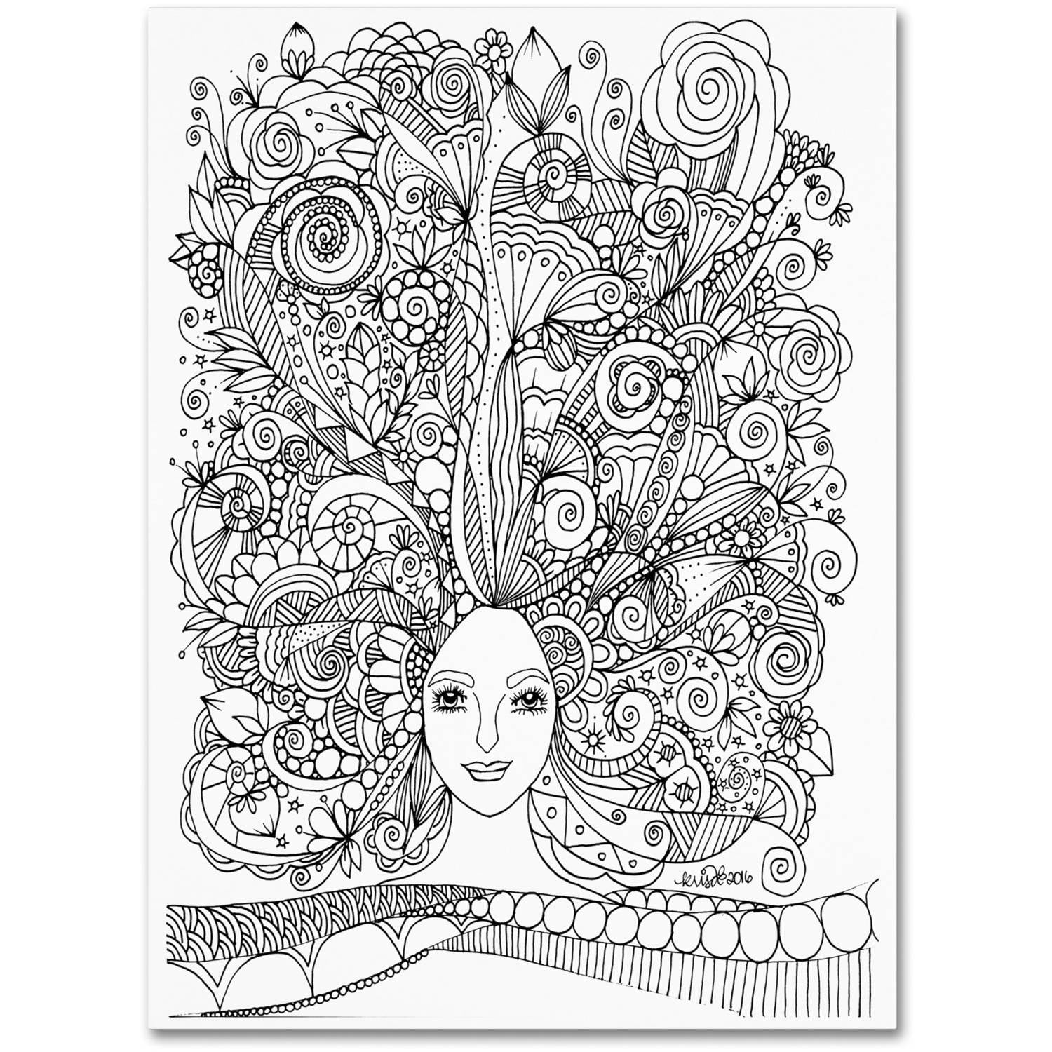 Trademark Fine Art "Flower Girls 18" Canvas Art by KCDoodleArt