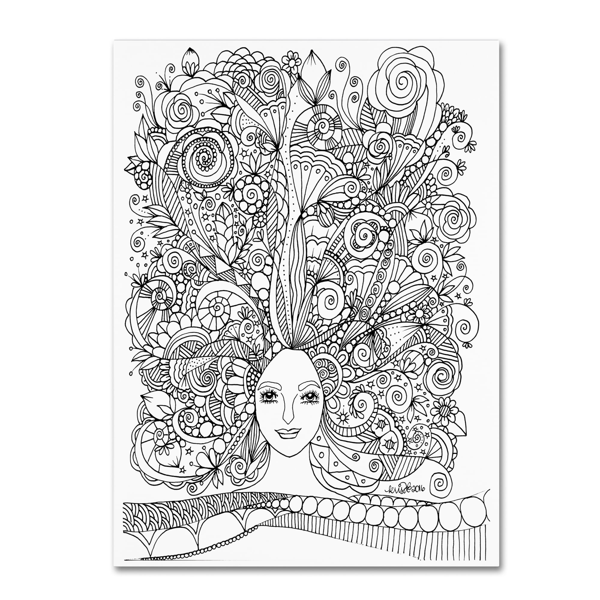 KCDoodleArt 'Flower Girls 18' Canvas Art 18 x 24