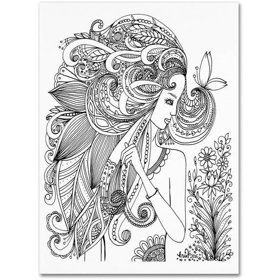 Trademark Fine Art "Flower Girls 24" Canvas Art by KCDoodleArt