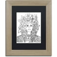 thumbnail image 1 of Trademark Fine Art "Flower Girls 25" Canvas Art by KCDoodleArt Black Matte, Birch Frame, 1 of 4