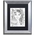 thumbnail image 1 of Trademark Fine Art "Flower Girls 28" Canvas Art by KCDoodleArt Black Matte, Silver Frame, 1 of 4