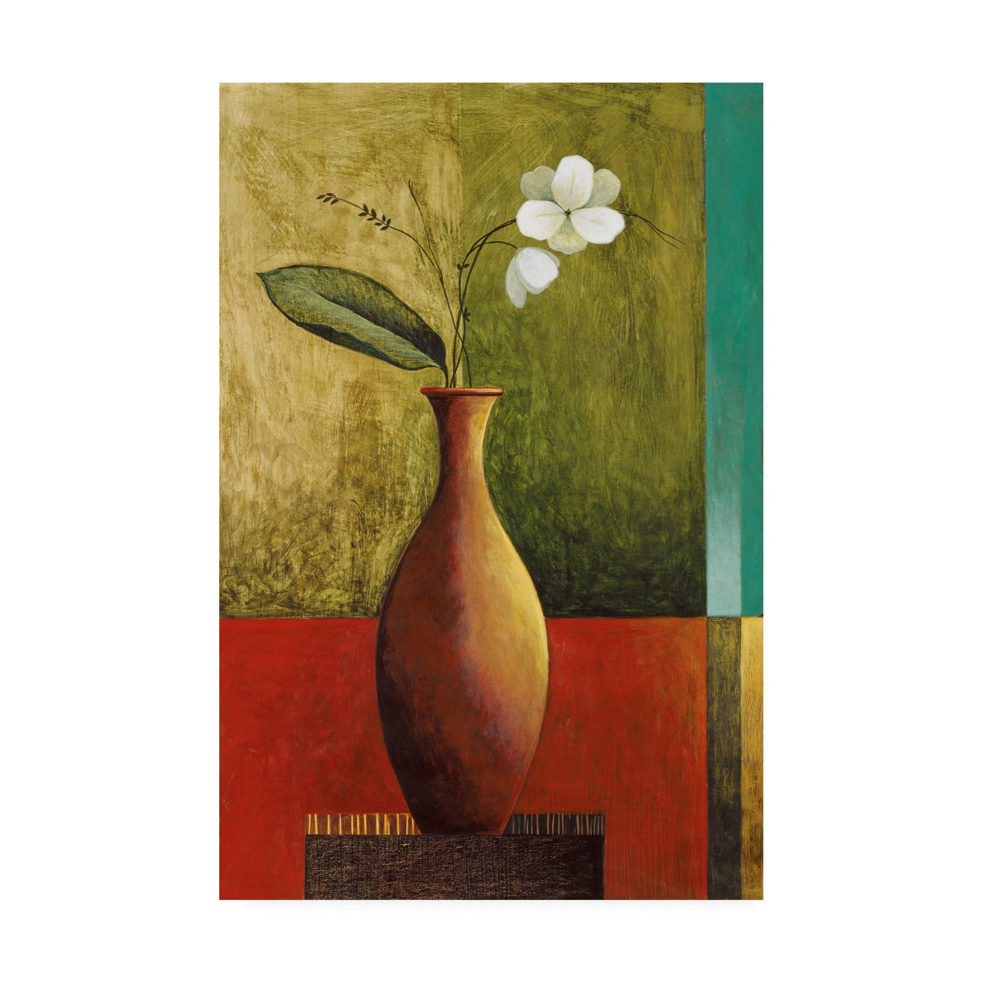 Trademark Fine Art 'Flower In Orange Vase ' Canvas Art by Pablo Esteban