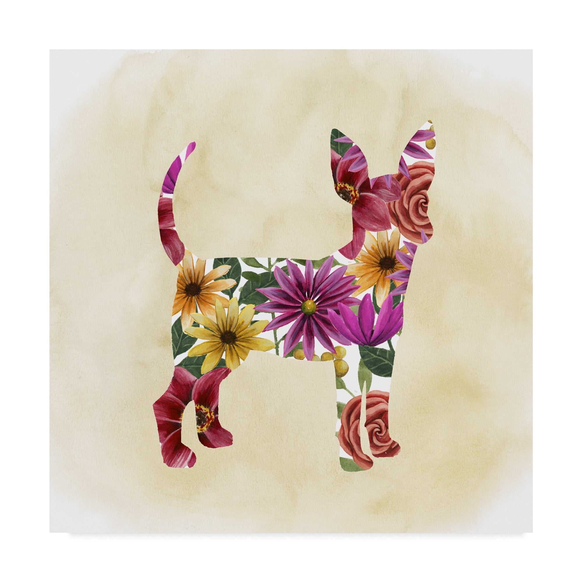 Trademark Fine Art 'Flower Power Pup I' Canvas Art by Grace Popp