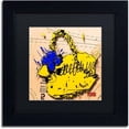 thumbnail image 1 of Trademark Fine Art "Flower Purse Blue on Yellow" Canvas Art by Roderick Stevens, Black Matte, Black Frame, 1 of 4