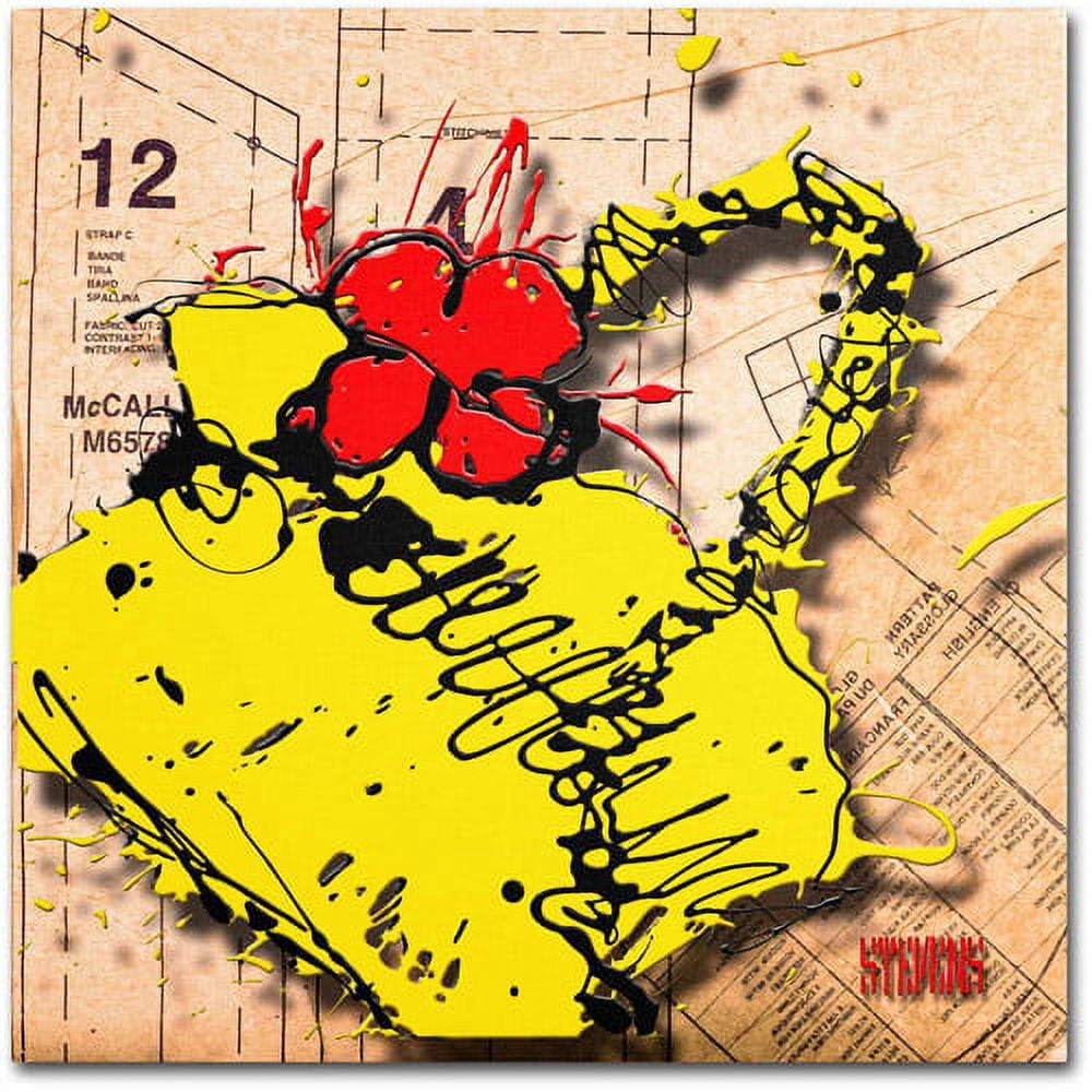 Trademark Fine Art "Flower Purse Red on Yellow" Canvas Art by Roderick Stevens