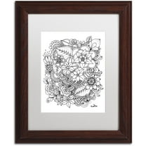 Trademark Fine Art "Flowers 2" Canvas Art by KCDoodleArt White Matte, Wood Frame