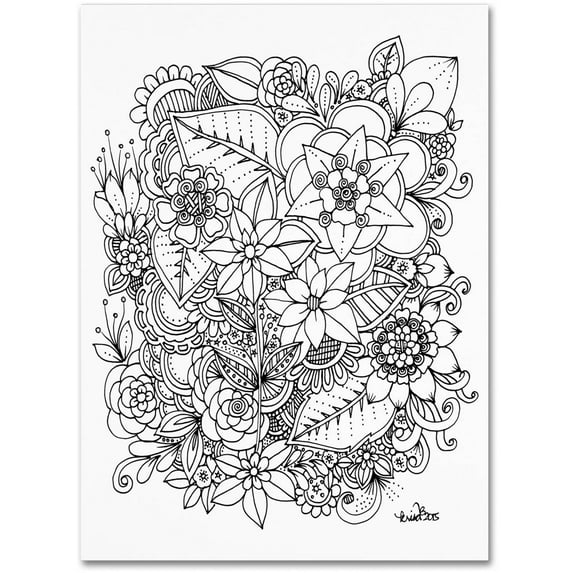 Trademark Fine Art "Flowers 2" Canvas Art by KCDoodleArt