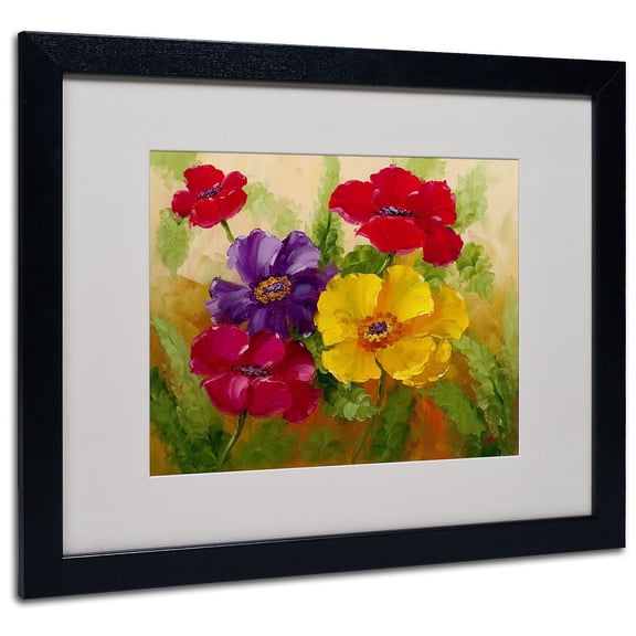 Trademark Fine Art "Flowers" Canvas Art by Rio, Black Frame