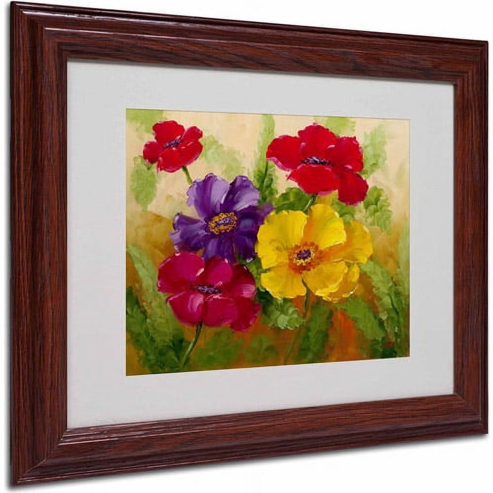 Trademark Fine Art "Flowers" Canvas Art by Rio, Wood Frame