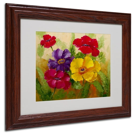 Trademark Fine Art "Flowers" Canvas Art by Rio, Wood Frame