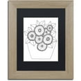 thumbnail image 1 of Trademark Fine Art "Flowers In A Pot" Canvas Art by KCDoodleArt Black Matte, Birch Frame, 1 of 4