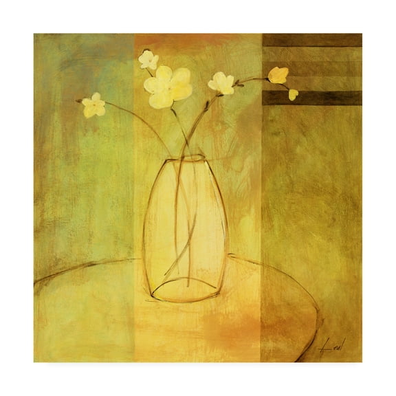 Trademark Fine Art 'Flowers In Glass Vase 1' Canvas Art by Pablo Esteban