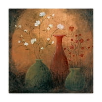 Trademark Fine Art 'Flowers In Vases Distressed' Canvas Art by Pablo Esteban