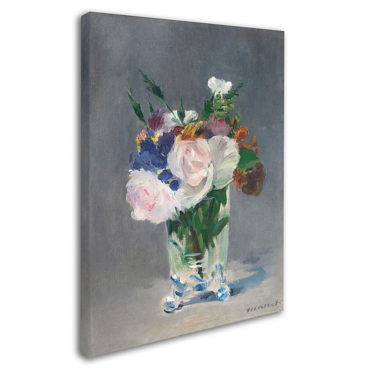 Trademark Fine Art 'Flowers In a Crystal Vase 1882' 24" x 32" Canvas Art (BL01344-C2432GG)