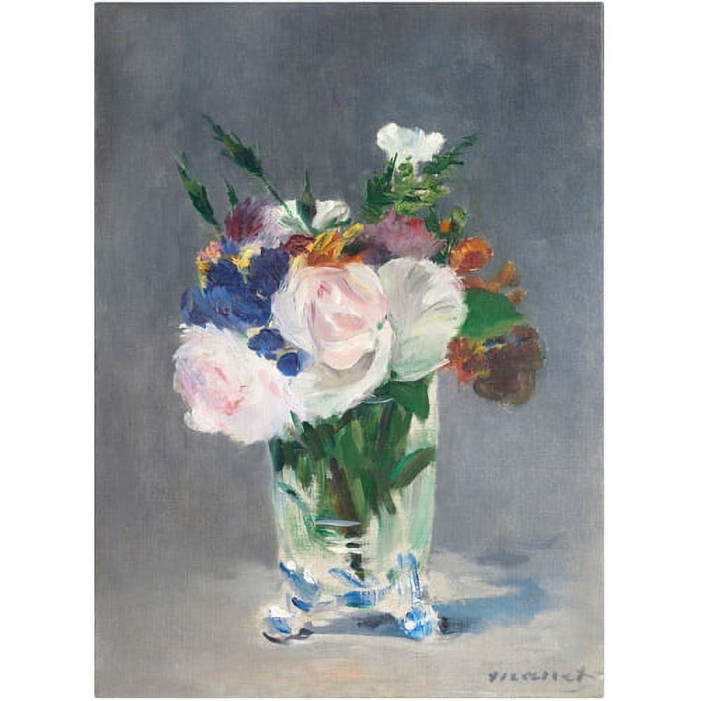 Edouard Manet Floral Canvas Art with Wooden Frame, 19" x 19"