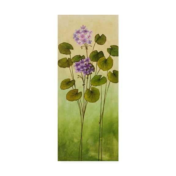 Trademark Fine Art 'Flowers Over Green Gradient 2' Canvas Art by Pablo Esteban