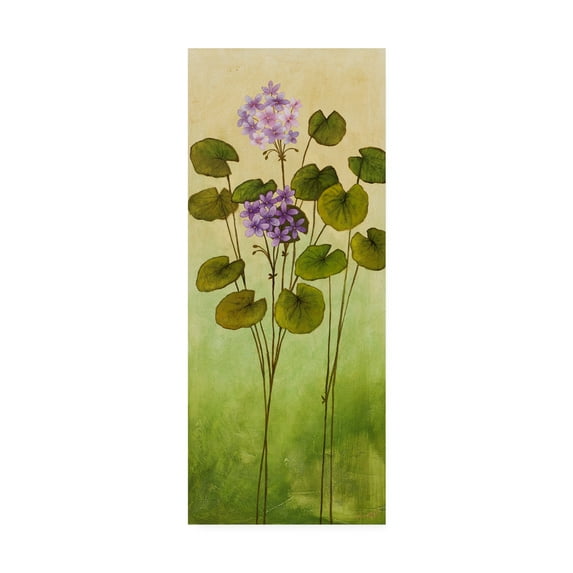 Trademark Fine Art 'Flowers Over Green Gradient 2' Canvas Art by Pablo Esteban