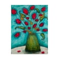 thumbnail image 1 of Trademark Fine Art 'Flowers in Green Vase' Canvas Art by Marabeth Quin, 1 of 4