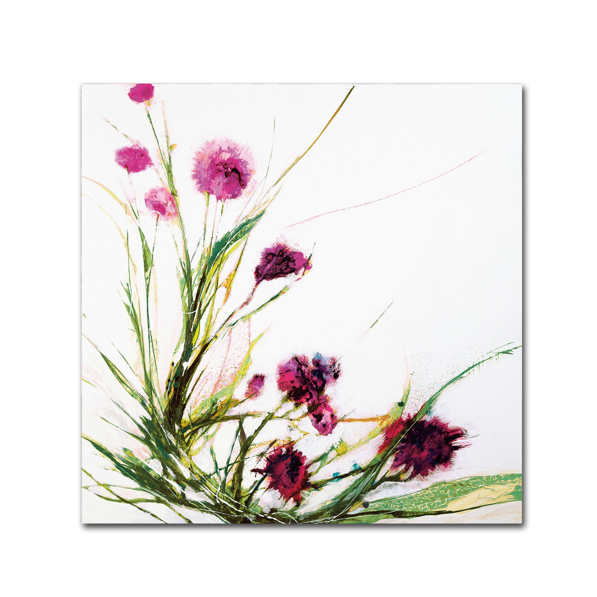 Trademark Fine Art 'Flowers in the Wind on White' Canvas Art by Jan Griggs