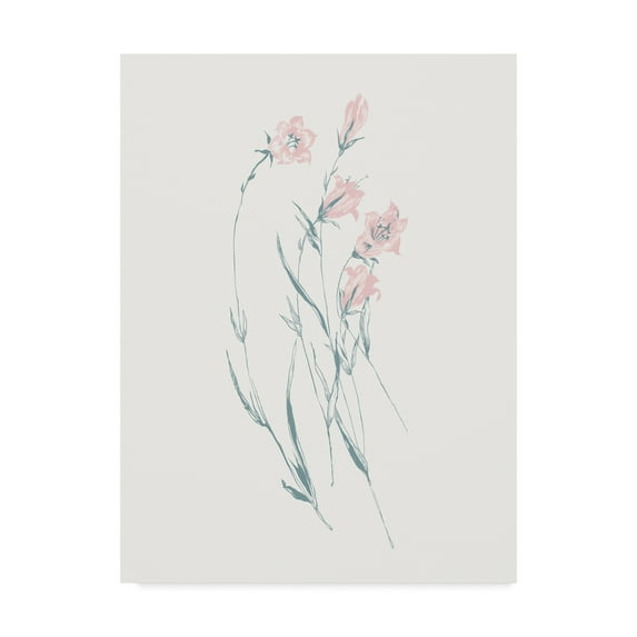Trademark Fine Art 'Flowers on White V Contemporary' Canvas Art by Wild Apple Portfolio